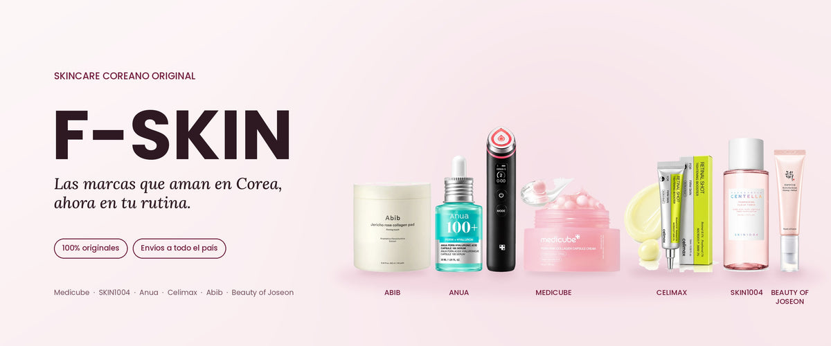 F-SKIN, skincare coreano original: Medicube, SKIN1004, Anua, Celimax, Abib y Beauty of Joseon